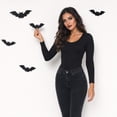thumbnail image 5 of Halloween Black Lace Lamp Shade Cover,Spider Web Bat Pattern,16 Pcs 3D Bat Wall Stickers Set for Indoor Home Party Fireplace Halloween Decor, 5 of 5