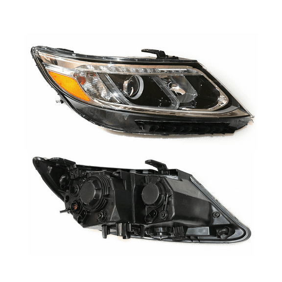 For 2014 2015 KIA Sorento Halogen Headlights Headlamps Assembly w/LED DRL Right Passenger Side Black Housing Clear Lens