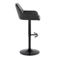 thumbnail image 3 of Silver Orchid  Galotti Adjustable Bar Stool with Rounded T Footrest (Set of 2) Black Faux Leather/Black Metal, 3 of 5