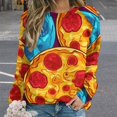 thumbnail image 2 of Fun Pizza Women's Floral Printed Sweatshirt Long Sleeve Crewneck Casual Loose Vintage Graphic Pullover Tops, 2 of 7