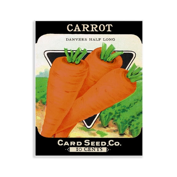 Stupell Industries Vintage Garden Carrots Food & Beverage Painting Unframed Art Print Wall Art, 11 x 14
