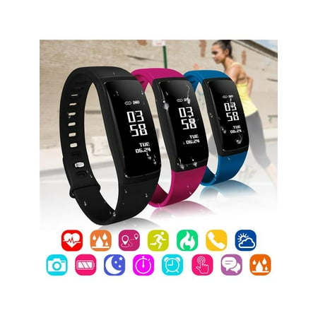 Waterproof OLED Screen Fitness Sports bluetooth Smart Watch Bracelet Band Sleep Heart Rate Monitor,Call and Message Reminder Christmas Gift For your family