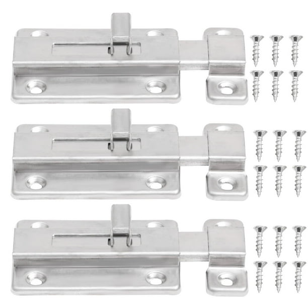 3pcs 3 Inch Stainless Steel Door Bolts Latch Sliding Door Lock Slide
