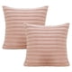 thumbnail image 1 of Funda de almohada de doble cara tipo lana con decoración de felpa, funda de almohada suave con rayas de felpa, 1 of 5