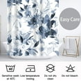 thumbnail image 3 of Extra Long 72"x84" Dark Blue Botanical Floral Shower Curtain Set with Hooks, Watercolor Ink Print and Dyed Plant Floral Bathroom Curtains, Waterproof Washable Lacquer Fabric for Bathroom, 3 of 6