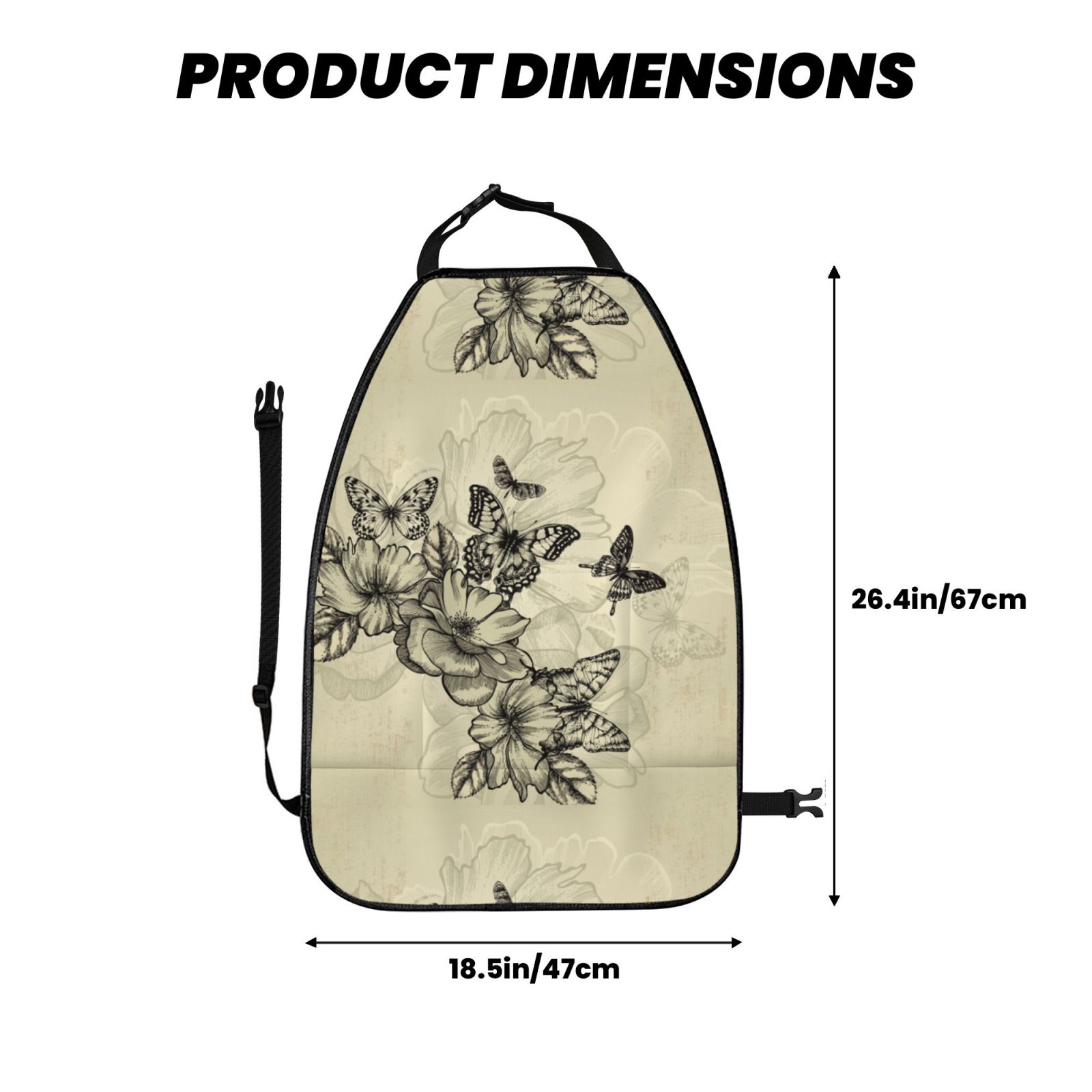 Xecao Vintage Floral Pattern Car Seat Back Protector 2 Pack Large Capacity Pocket, Kick Mats Back Seat Protector