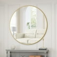 thumbnail image 2 of Wall Mirror 48 Inch Oversized Big Size Gold Circular Mirror Metal Framed Mirror Round Vanity Mirror Dressing Mirror, for Bathroom, Living Room, Bedroom Wall Decor, 2 of 6