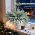 thumbnail image 6 of DAMAI 2 Pcs 16.5" Artificial Christmas 7-Prong Snow Pine Branches, Snow Flocked Faux Greenery Norfolk Pine Sprigs Cypress Stems, White Fake Foliage Pine Needle Picks for DIY Craft Garland Home Decor, 6 of 9