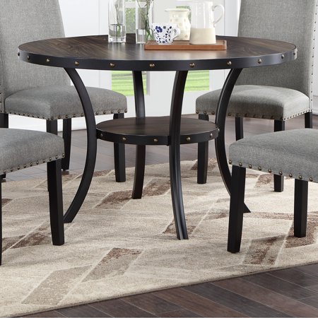 Transitional Natural Wooden Dining Table With Thoughtful Storage Design Wood Finish Convenient For Occasions