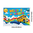 thumbnail image 3 of Cartoon School Bus Back to School Kids Educational Rainbow Banner for Classroom Decoration School Event Welcome Party, 3 of 8