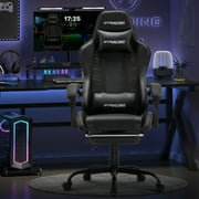 GTRACING Ergonomic GTWD-200 Gaming and Office Chair with Adjustable Pillows and Footrest, Black