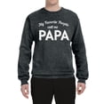 thumbnail image 2 of Wild Bobby My Favorite People Call Me PAPA Father's Day Unisex Crewneck Graphic Sweatshirt, Heather Black, XX-Large, 2 of 5