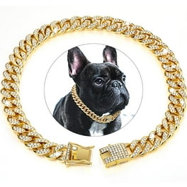 Dog Chain Diamond Cuban Collar Rose Gold Silver Luxury Pet Cuban Dog Collar for Small Medium Large Dogs Cats Walmart