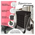 thumbnail image 3 of Stairs Climbing Shopping Cart w/Waterproof Basket Liner & 360° Swivel Wheels | Foldable Collapsible & Lightweight | Perfect for Groceries Laundry Utility Cart - Silver, 3 of 6