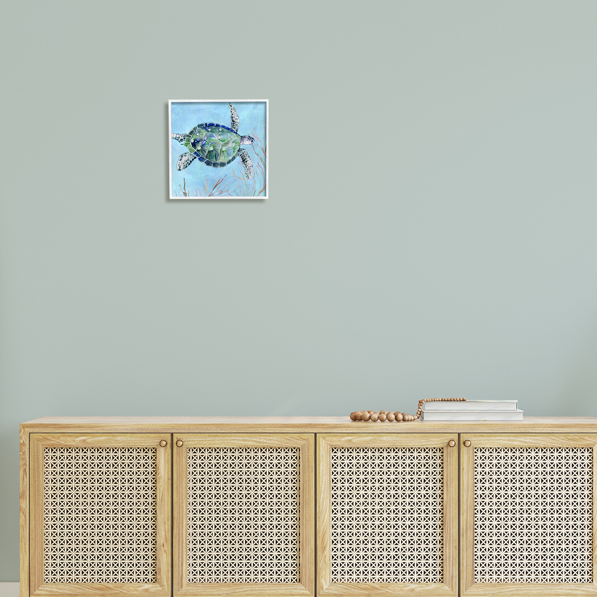 Stupell Industries Speckled Sea Tortoise Deep Sea Aquatic Animal, 12 x 12, Design by Carol Robinson
