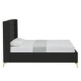 thumbnail image 3 of Montez Upholstered Velvet Queen Size Wingback Platform Bed, Black, 3 of 7