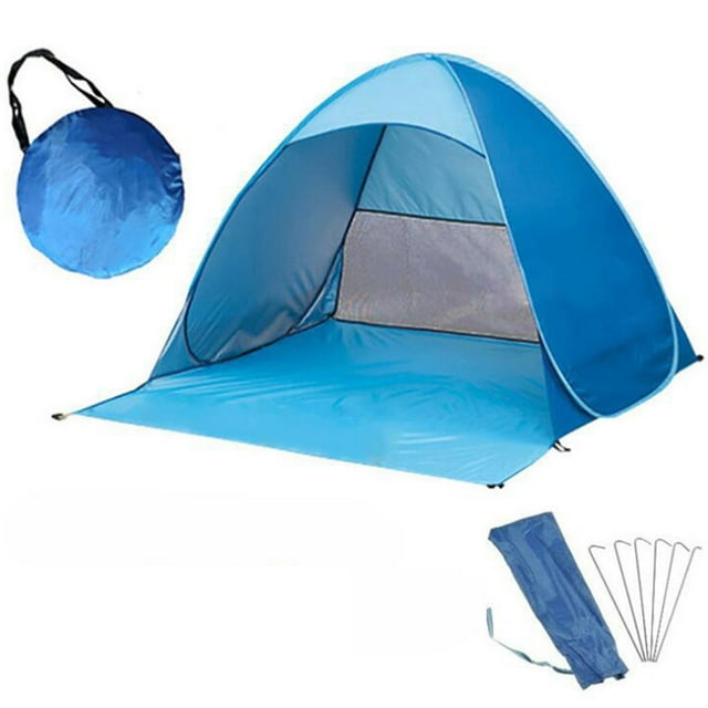 Beach Shelter, Portable Extra Light Beach Tent, Sun Shelter for 2-3 People, Includes Carry Bag and Tent Pegs, UV Protection, Beach Tent for Family, Beach, Garden, Camping