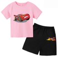 thumbnail image 3 of Ropa de verano de algodón con dibujos animados para niños, camiseta de Pixar Car Lightning Mcqueen, camiseta para niños de 3 a 14 años, conjunto de camiseta y pantalones cortos, 3 of 5
