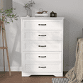thumbnail image 3 of Sturdy 5-cajón blanca almacenamiento gabinete in mdf para dormitorio, closet, o oficina organization, 3 of 10