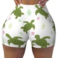 thumbnail image 2 of Haiem Cute Turtle No Front Seam Biker Shorts for Women Yoga Workout Gym Bike Shorts with Tummy Control Moisture-Wicking-Large, 2 of 9