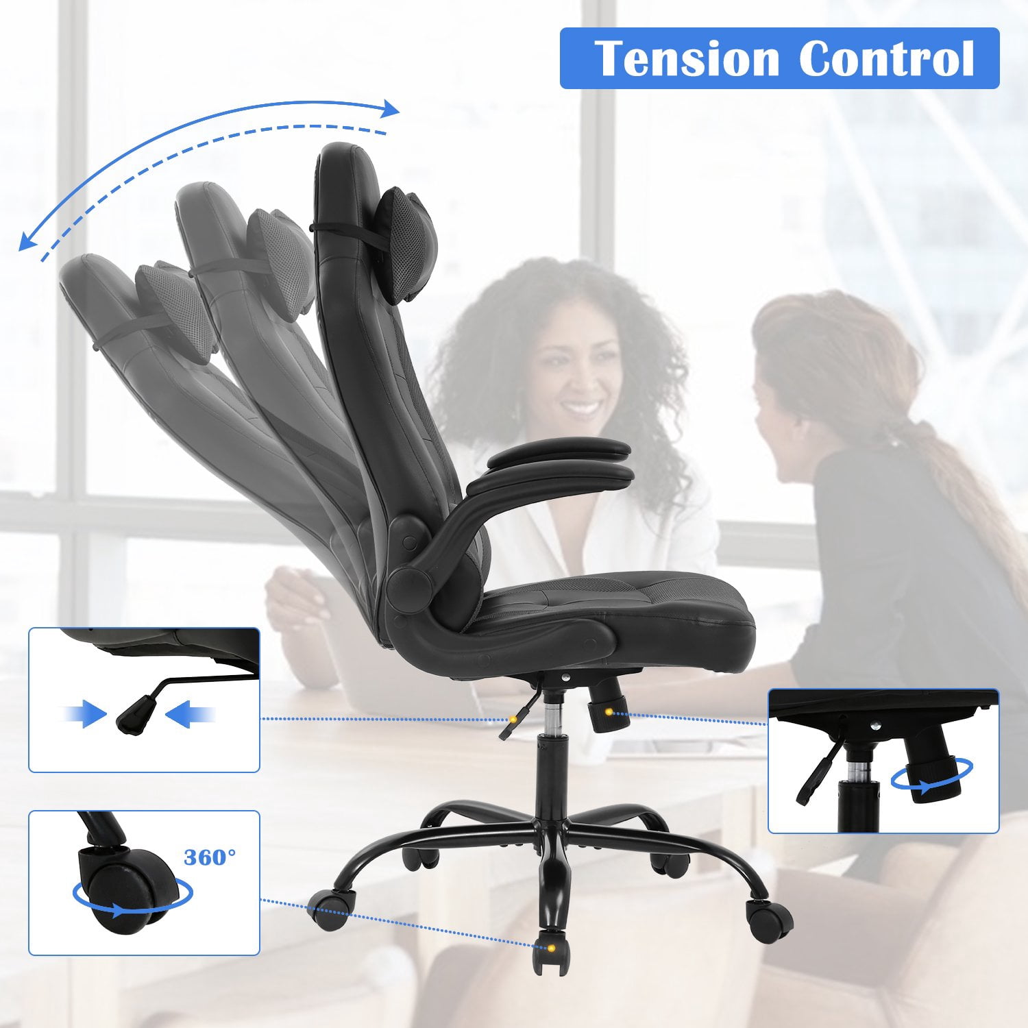 Dkelincs PC Gaming Chair Ergonomic Office Chair with Lumbar Support Headrest Adjustable Computer Desk Chair for Adults, Gray