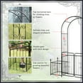 thumbnail image 5 of Outsunny 86" Garden Arbor Arch Gate with Trellis Sides for Climbing Plants, Wedding, Grape Vines with Locking Doors & Planter Baskets, Black, 5 of 9