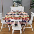 thumbnail image 2 of Pioneer Flower Floral Print Pattern Round Tablecloth 60"x60",Wrinkle Wipeable Table Cloth for Kitchen Dining Room Picnic Patio Party, 2 of 6