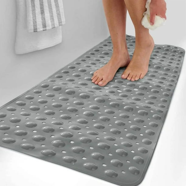Fiudx Alfombrilla de Baño de Agarre Suave, Extra Larga, de Pvc Resistente, Apta para Niños Mayores, Lavable a Máquina, Ideal para Decorar El Baño.