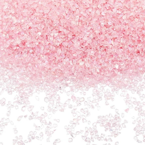 1 Box 200g Pink Broken Glass Pieces Crushed Glass Bulk Resin Art Irregular Chips Clear Chunky Flakes Sequins