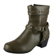 thumbnail image 1 of asdoklhq Womens Casual Shoes,Women Shoes Breathable Chunky High Heels Retro Zipper Short Boots, 1 of 5