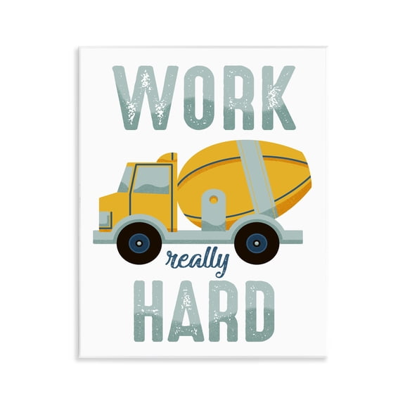 Stupell Industries Work Really Hard Phrase Transportation Painting Unframed Art Print Wall Art, 11 x 14