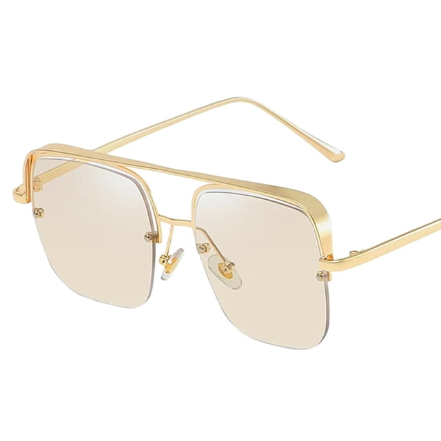 Gafas de sol Colcomx gafas de sol cuadradas clásicas Estilo vintage Protección UV400 tamaño Oro marrón