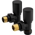 thumbnail image 1 of Angled Radiator Valves for Towel Warmers Black 15mm, 1 of 5