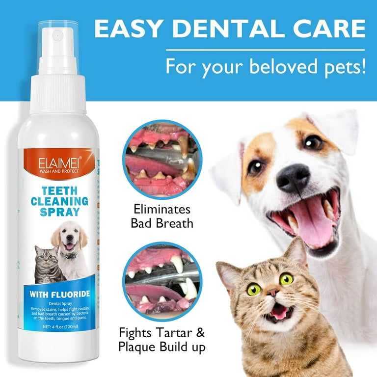 Dog Breath Freshener Fresh Breath Dental Spray for Dogs Dog Dental Spray for Easy Cleaning Dog Teeth Cleaning Spray for Fresh Breath Tartar Control Dogs Cats Bad Breath Treatment Walmart