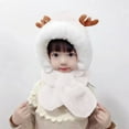 thumbnail image 1 of LIJCC Kids’ Balaclava Reindeer 2-in-1 Hat & Scarf Set – Plush Fleece for Gentle Kid Skin, 3D Antler Design, Head-Neck Coverage for Cold Days, Winter Accessory for Outings & Gatherings, 1 of 4