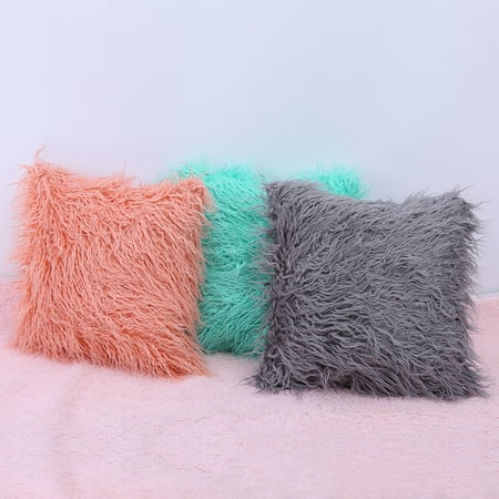 Extra Long Couch Pillows WALFRONT Throw Fur Fluffy Sofa Pillow Soft Plush Luxury Cushion Cover Home Decor,Long Plush Throw Pillow Cover, Cushion Cover ()