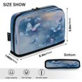 thumbnail image 3 of Standing Pencil Case with Base Large Capacity Stationery Pouch Pen Bag with Zipper for Women Men Blue Butterflies Flying, 3 of 7