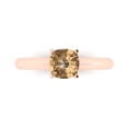 thumbnail image 2 of 1.0ct cushion cut champagne Zircon 18k rose gold Bridal Wedding Engagement Promise Anniversary Ring for Women size 3.5, 2 of 7