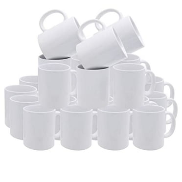 Rockin Sublimation Mugs, 11oz Sublimation Ceramic Blank Coffee Mugs Set of 36 White Tea Cups, Great for Bulk Bundle Sublimation Personalized Prints