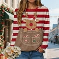 thumbnail image 2 of Kaprioy Womens Cute Christmas Sweatshirts Long Sleeve Tops Pullover Sweatshirts Christmas Interested Holiday Crewneck Fall Fashion Clothing Khaki, S, 2 of 6