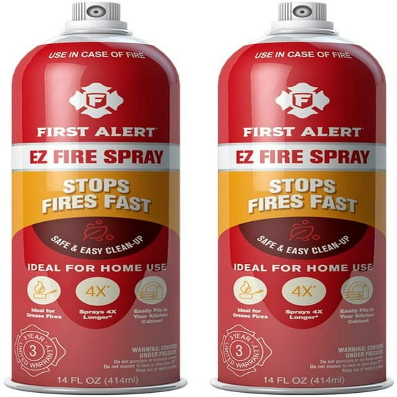 First Alert Stops Fires Fast Fire Extinguishers, Red, 14 fl, 2 Pack