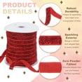 thumbnail image 3 of Uxcell Glitter Velvet Ribbon, Sparkly Fabric Metallic Ribbons Gift Wrapping Roll for Crafts Hair Bow Wreaths Decorations Red, 3 of 7
