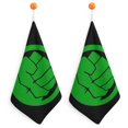 thumbnail image 1 of Toallas de mano de Hulk para baño, toallas faciales de algodón suaves y absorbentes para spa, baño, gimnasio, cocina, juego de toallas de mano decorativas a cuadros, 2 piezas, 1 of 6
