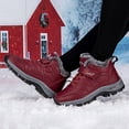 thumbnail image 5 of PEASKJP Snow Boots for Men Fashion Mens Snow Boots Winter Shoes Slip On Ankle Booties Cold-Weather Warm Lightweight Walking Boots (Red,8.5), 5 of 5