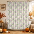 thumbnail image 2 of Watercolor Floral Shower Curtain Set - Standard 72" x 72" Washable Bathtub Curtain with 12 Hooks, Spring Flowers Blossom Leaves Beige Waterproof Fabric Stall Shower Curtains for Bathroom Décor, 2 of 8