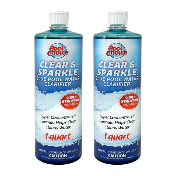 Pool Choice Clear and Sparkle Blue Pool Water Clarifier, 1-Quart, 2-Pack