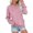 Pink, variant on DondPO Hoodless Hoodies for Women Women's Sports Long Sleeve Sweatshirt Basic V Neck Solid Color Pullover Casual Top Hoodless Sweatshirt Womens Womens Sweatshirts No Hood Green