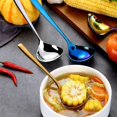 thumbnail image 3 of Cucharón para sopa, juego de 3, resistente, de acero inoxidable, de gran volumen, con revestimiento de titanio pulido, para utensilios de cocina (plateado)--, 3 of 5