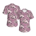 thumbnail image 3 of Yiaed Rose Flowers Print Women's T Shirt V-Neck Short Sleeve Shirt Casual Breathable Tee Summer Tops-Small, 3 of 5