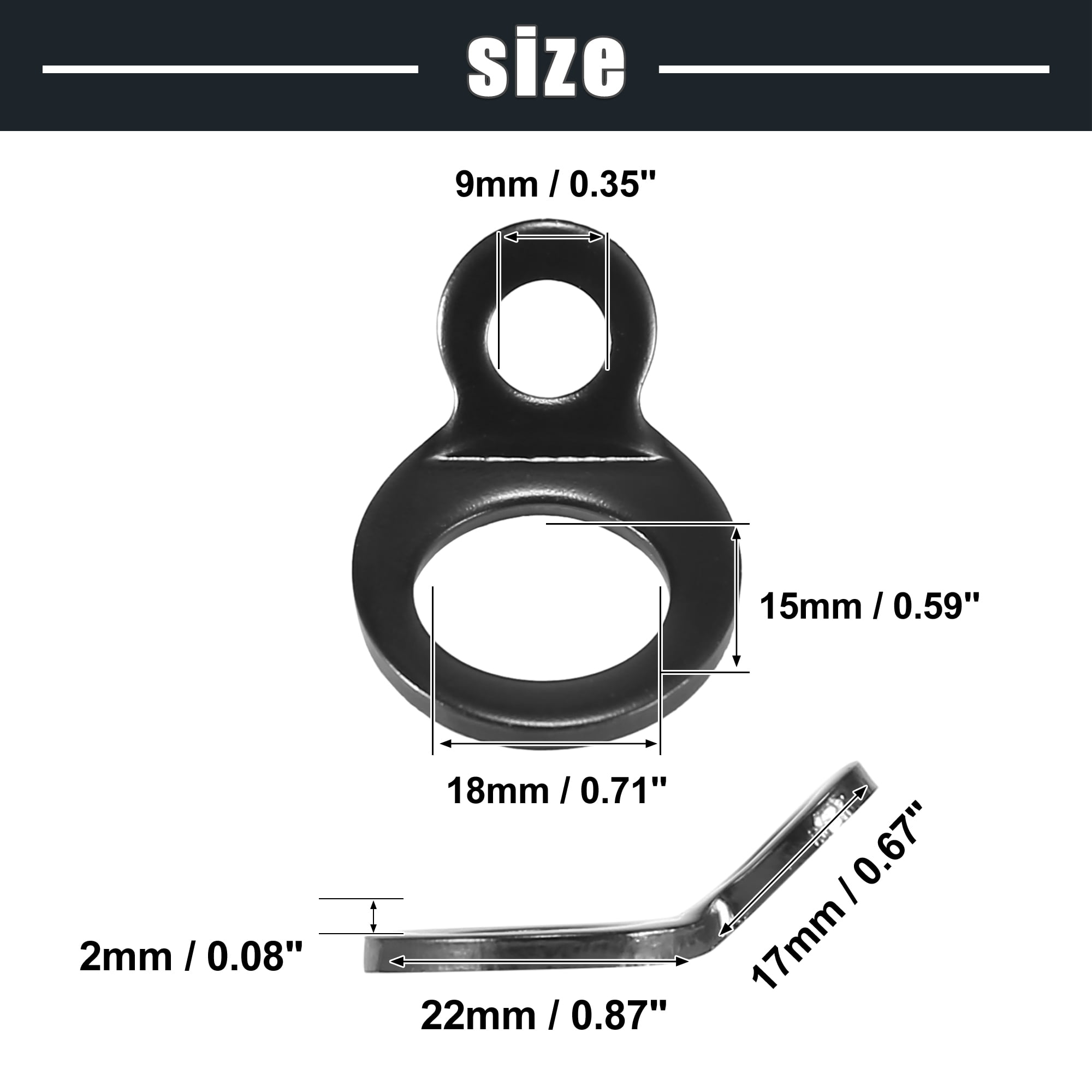 10pcs Stainless Steel Tie-Down Hooks Strap Rings for Motorcycle Truck